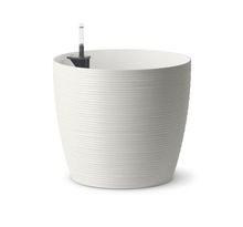 PoeTIC - Pot Casa Cosy rond blanc - Ø36 x H 31,5 cm 22,6L avec réserve d'eau