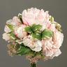 Bouquet de pivoines & carottes sauvages factice 7 fleurs h20cm rose - couleur: rose pâle