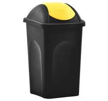Vidaxl poubelle avec couvercle pivotant 60 l noir et jaune