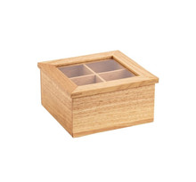 Mini boîte à thé avec couvercle - olympia -  - bois