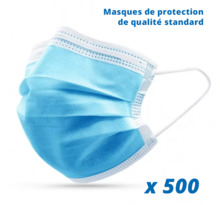 Lot de 500 masques de protection - Non médicaux - Type I - CE EN14683