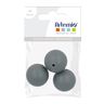 3 perles silicone rondes - 15 mm - gris