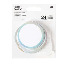 24 étiquettes à suspendre papier ronds