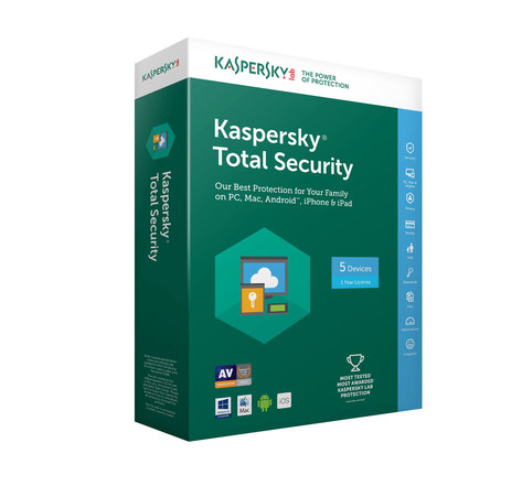 Kaspersky lab total security 2018  5u  1y 5 licence(s) 1 année(s)