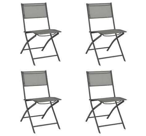 Vidaxl chaises de jardin pliables 4 pcs gris acier et textilène
