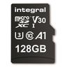INTEGRAL MEMORY Premium High Speed V30 UHS-I U3 Micro SDXC 128GB 100MB/s en lecture et 90MB/s en écriture 4K