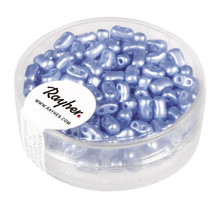 Perle rocaille cirée 2 trous Bleu bavarois - Rayher