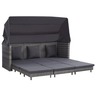 Vidaxl canapé-lit extensible 3 places avec toit résine tressée gris