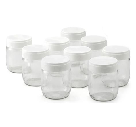 LAGRANGE Lot de 9 pots yaourtiere - 430301 - 185 g - Transparent et blanc