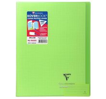 CLAIREFONTAINE Koverbook Cahier piqure 96 pages avec rabats - 240 x 320 mm - 5 x 5 papier PEFC 90 g - Vert