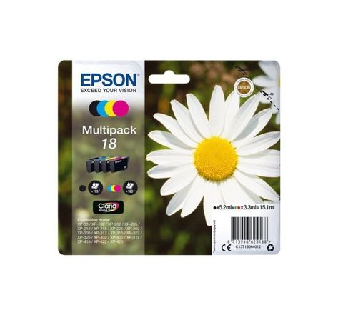 EPSON Multipack T1806 - Pâquerette - Noir, Cyan, Magenta, Jaune