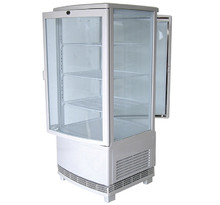 Mini armoire réfrigérée panoramique - 4 niveaux - 86 l - virtus - r600a - acier inoxydable 428x386x1075mm