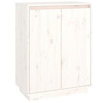 Vidaxl armoire à chaussures blanc 60x35x80 cm bois de pin massif