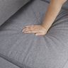 Canapé 3 places - Tissu gris clair - Contemporain - L 199 x P 81,5 x H 85 cm - NOLAN - Pieds bois naturel