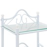 vidaXL Table de chevet 2 Pièces Acier et verre trempé 45x30 5x60 cm Blanc