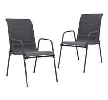 Vidaxl chaises empilables de jardin 2pcs acier et textilène anthracite