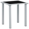 Vidaxl table de jardin noir et argenté 41x41x45 cm acier et verre