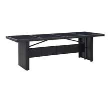 Vidaxl table de jardin noir 240x90x74 cm résine tressée et verre