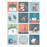 24 stickers carrés calendrier de l'Avent - Ours de Noël