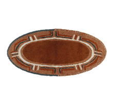 Tapis ovale ethnique laine Karibu marron - 110 x 200 cm