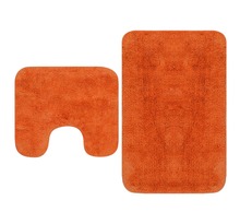 vidaXL Tapis de salle de bain 2 Pièces Tissu Orange