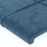 vidaXL Tête de lit à LED Bleu foncé 160x5x78/88 cm Velours