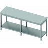 Table inox professionnelle sans dosseret - avec etagère - profondeur 600 - stalgast - 2400x600 x600xmm