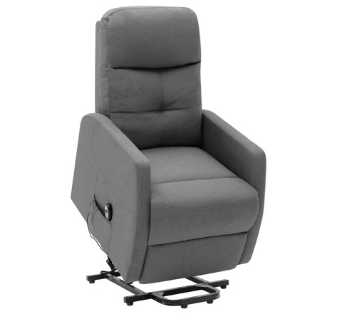 Vidaxl fauteuil inclinable sur pied gris clair tissu