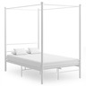 vidaXL Cadre de lit à baldaquin Blanc Métal 120x200 cm