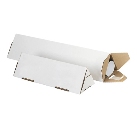 Tube carton triangulaire blanc RAJA 60x640 mm (colis de 25)