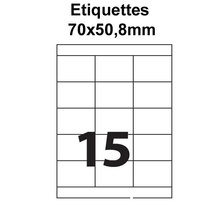 Étiquettes adhésives  70x50 8mm  (150 étiquettes) - blanc - 10 feuilles -t3azur