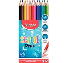 Pochette de 12 crayons de couleurs MAPED SCHOOL PEPS