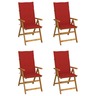 Vidaxl chaises inclinables de jardin 4 pcs avec coussins bois d'acacia