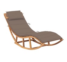 Vidaxl chaise longue à bascule avec coussin bois de teck solide