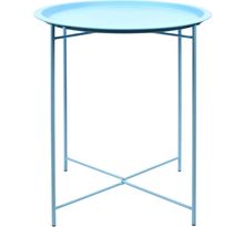 Table d'appoint en acier nuances de bleu