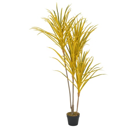 Vidaxl plante artificielle avec pot dracaena jaune 125 cm