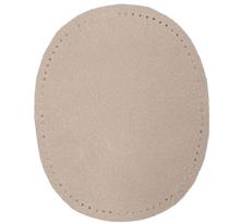 Patch à coudre, cuir, 105x130mm ovale, beige KWM