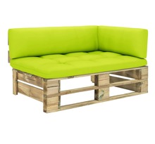 Vidaxl canapé d'angle palette de jardin vert bois de pin imprégné