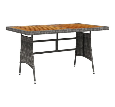 vidaXL Table de jardin Gris 130x70x72 cm Résine tressée et acacia