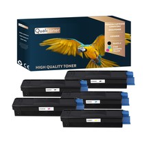 Qualitoner x5 toners 43034808 (noir x2 + cyan + magenta + jaune) compatible pour oki