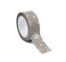 Masking tape pailleté 1,5 cm flocon noir