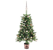 vidaXL Sapin de Noël artificiel avec LED et boules 65 cm Vert