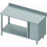 Table inox adossée avec porte et etagère à gauche - gamme 600 - stalgast -  - acier inoxydable1800x600 x600xmm