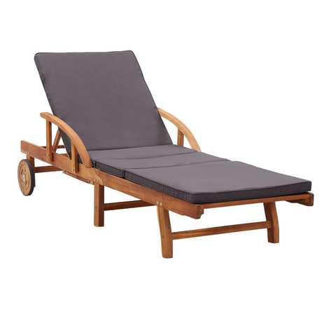 Vidaxl chaise longue avec coussin bois d'acacia solide