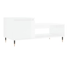vidaXL Table basse Blanc brillant 100x50x45 cm Bois d'ingénierie