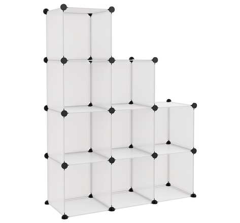 Vidaxl cubes de rangement 9 pièces transparent pp