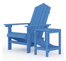 vidaXL Chaise de jardin Adirondack avec table PEHD Bleu aqua