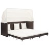 Vidaxl canapé-lit extensible 3 places avec toit résine tressée marron
