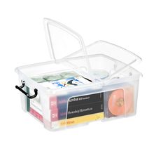 Boîte de rangement Smart Storemaster avec poignées clips et couvercle papillon 24 litres 39,5 x 49,8 x 20,2 cm Polypropylène Transparent