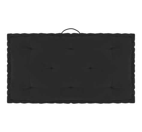 vidaXL Coussin de plancher de palette Noir 73x40x7 cm Coton